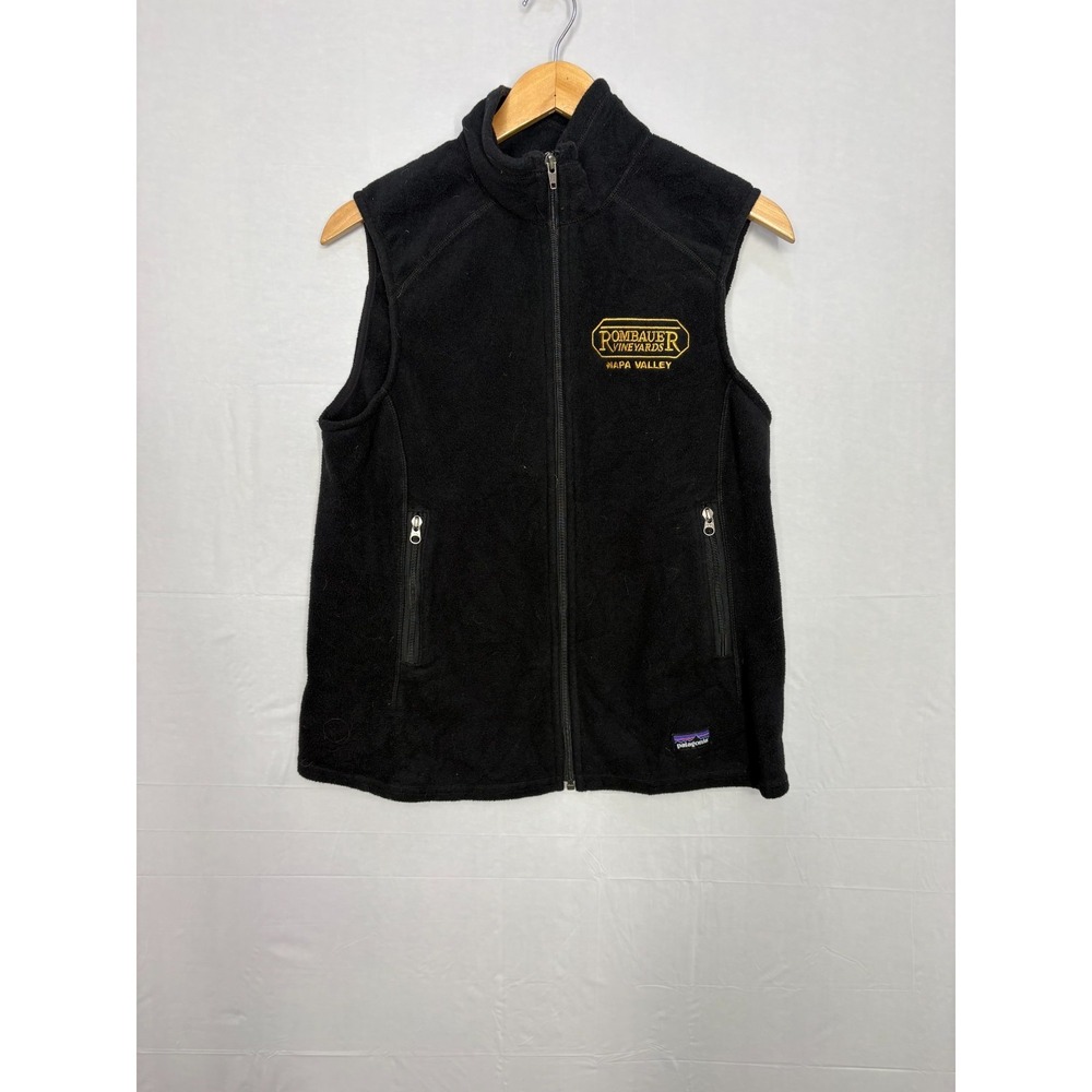 Patagonia Synchilla Vest Womens Black Fleece Pombauer Vineyards Napa Valley L